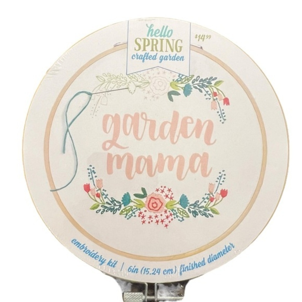 “Garden Mama” Embroidery Kit (Floss, Needle, Hoop). Joanne Fabrics, Hello Spring